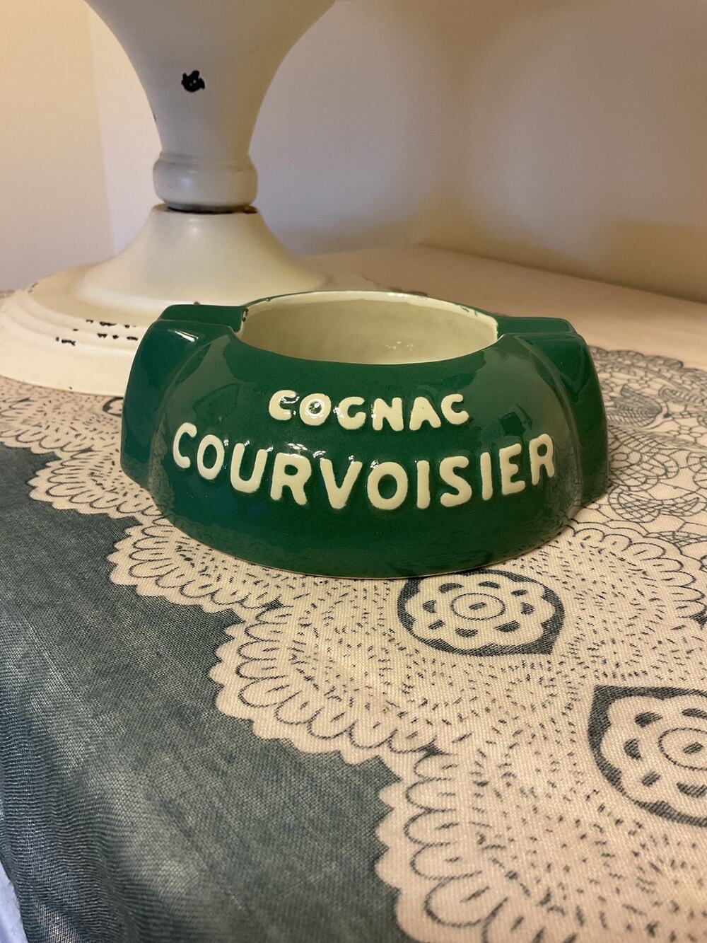 Vintage Courvoisier Cognac Ashtray Advertising Bar Style Made In France Orchies